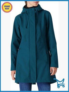 Waterproof Fleece Lined Softshell Rain Jacket Hooded Windbreaker Long Coat